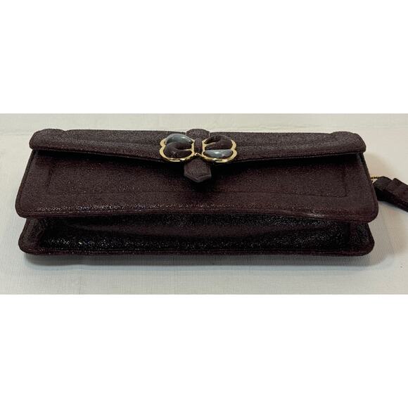 Radley London D’Arblay Clutch Wristlet Burgundy Metallic Shimmer Envelope Mod - Picture 5 of 16